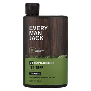 Every Man Jack, 2 合 1 豐盈洗髮精護髮素，適用於正常至稀疏髮質，茶樹，13.5 液量盎司（400 毫升）