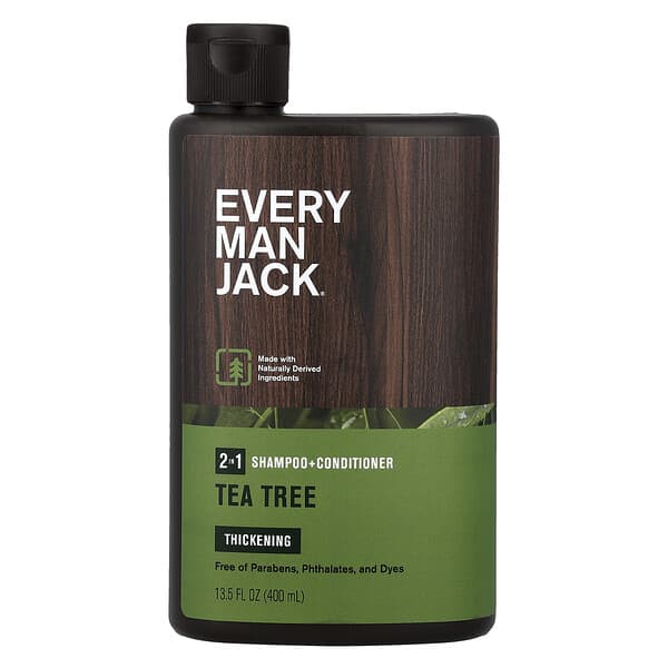 Every Man Jack, 2-In-1 모발 강화 샴푸 & 컨디셔너, 티트리, 400ml(13.5fl oz)