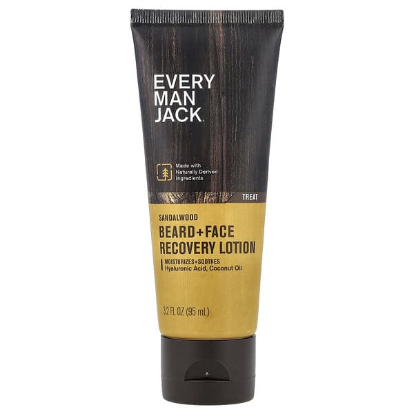 Every Man Jack, 비어드 + 페이스 리커버리 로션, 샌들우드, 95ml(3.2fl oz)