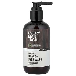 Every Man Jack, Beard + Face Wash, Sensitive Skin, Unscented, 6.7 fl oz (200 ml)
