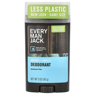 Every Man Jack, дезодорант, без алюминия, кокос и ваниль, 85 г (3 унции)
