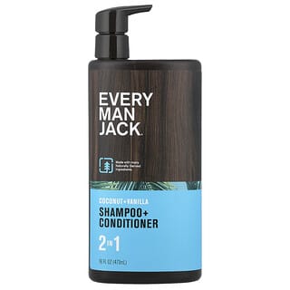 Every Man Jack, 2 In 1 Shampoo + Conditioner, Coconut + Vanilla, 16 fl oz (473 ml)