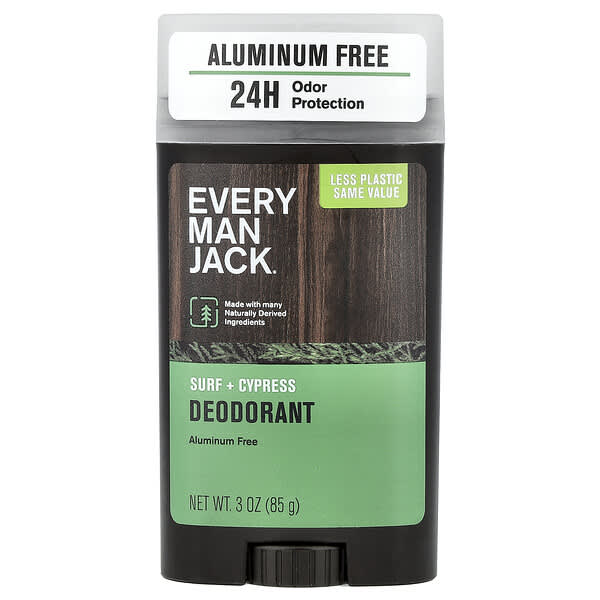Every Man Jack, Deodorant, fără aluminiu, Surf + Cypress, 85 g