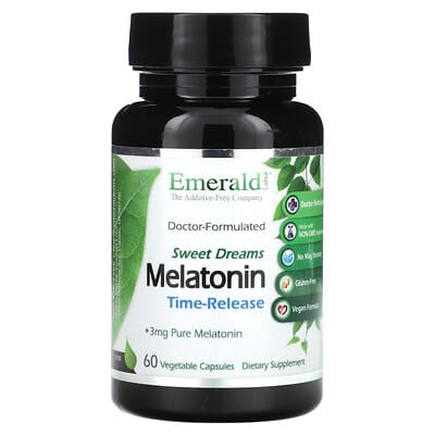 Emerald Laboratories, Sweet Dreams, Melatonin, Extended-Release, 3 mg, 60 Vegetarian Capsules