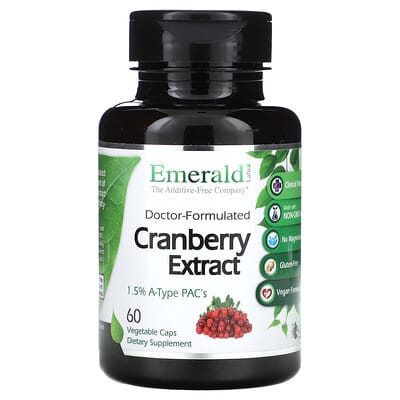 Emerald Laboratories, Cranberry Extract, 500 mg, 60 Vegetarian Capsules (250 mg per capsule)