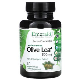 Emerald Laboratories, Feuille d'olivier méditerranéen, 500 mg, 60 capsules végétales