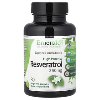 Emerald Laboratories, Resveratrol, 250 mg, 30 cápsulas vegetales