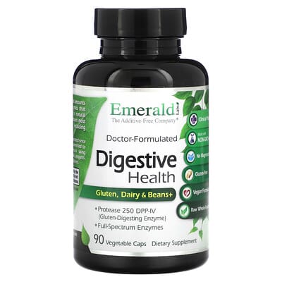 Emerald Laboratories, Digestive Health, Gluten, Dairy & Legumes+, 90 Vegetarian Capsules