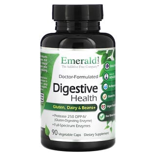 Emerald Laboratories, Santé digestive, Gluten, Produits laitiers et haricots+, 90 capsules végétales