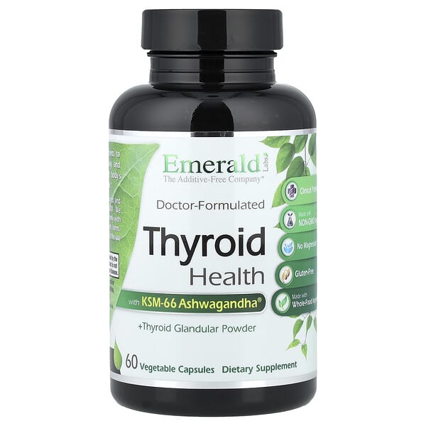 Emerald Laboratories, Thyroid Health, засіб для здоров’я щитовидної залози, 60 рослинних капсул