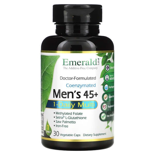 Emerald Laboratories‏, Men's 45+ 1-Daily Multi, 30 Vegetable Caps