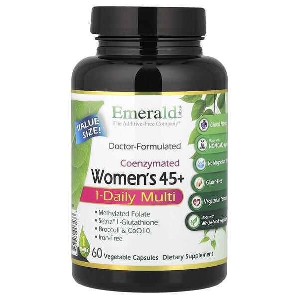 Emerald Laboratories, Multivitamine cu 60 de capsule vegetale de Coenzymated Women 45+, o dată pe zi