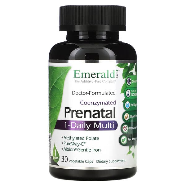 Emerald Laboratories‏, CoEnzymated להיריון, מולטי-ויטמין 1 ליום, 30 כמוסות צמחיות