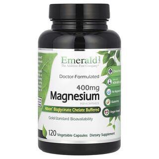 Emerald Laboratories, Magnésium Albion pur, 400 mg, 120 capsules végétales (100 mg par capsule)