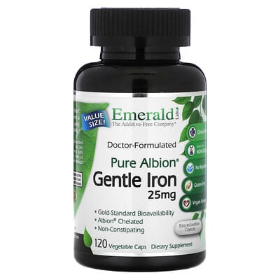 Emerald Laboratories, Whole Albion, Mild Iron, 25 mg, 120 Vegetarian Capsules