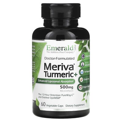 Emerald Laboratories, Meriva Turmeric+, 500 mg, 60 Vegetarian Capsules (250 mg per capsule)