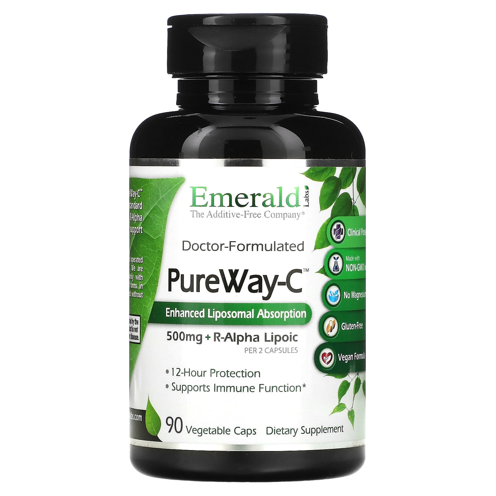 Emerald Laboratories, PureWay-C + R-альфа-липоевая кислота, 500 мг, 90  вегетарианских капсул (250 мг