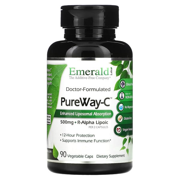Emerald Laboratories, PureWay-C + R-α-硫辛酸，500 毫克，90 粒素食膠囊（每粒膠囊 250 毫克）