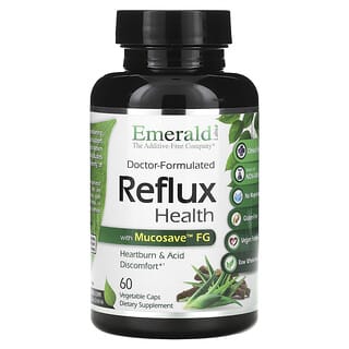 Emerald Laboratories, Reflux Health avec Mucosave FG, 60 capsules végétales