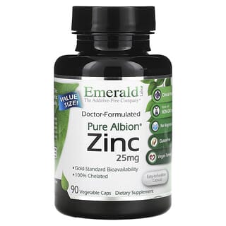 Emerald Laboratories, Albion puro, Zinc, 25 mg, 90 cápsulas vegetales