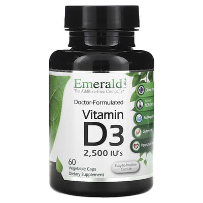 Emerald Laboratories, Vitamin D3, 2,500 IU, 60 Vegetable Caps