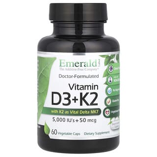 Emerald Laboratories, Vitamin D3 + K2, 60 Vegetable Caps