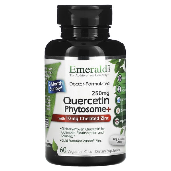 Emerald Laboratories‏, Quercetin Phytosome+, 250 mg, 60 Vegetable Caps