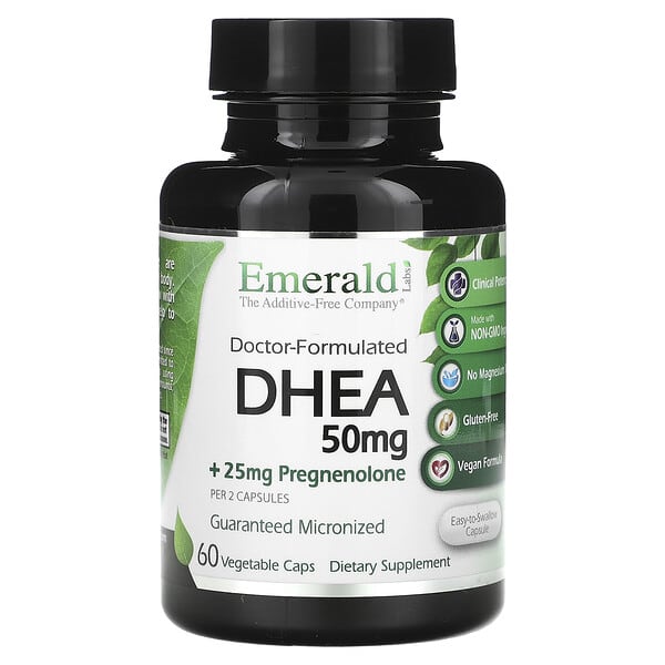 Emerald Laboratories‏, DHEA + Pregnenolone, 60 Vegetable Caps