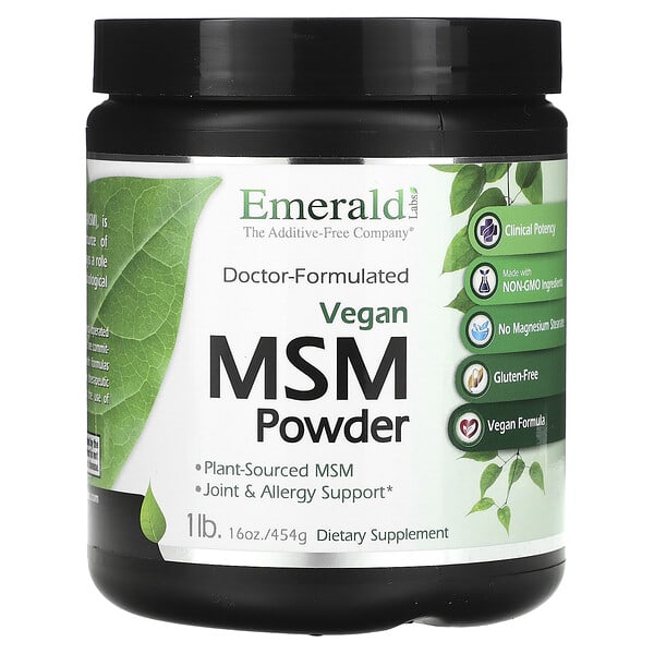 Emerald Laboratories, 全素 MSM 粉，1 磅（454 克）