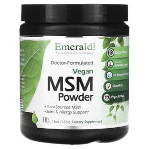 Emerald Laboratories, MSM vegano en polvo, 454 g (1 lb)
