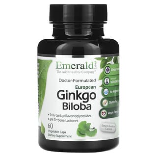 Emerald Laboratories, Ginkgo biloba europeo`` 60 cápsulas vegetales