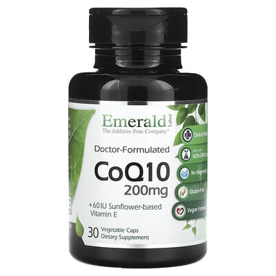 Emerald Laboratories, Coenzyme Q10, 200 mg, 30 Vegetarian Capsules