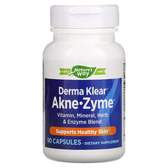Nature's Way, Derma Klear（ダーマクリア）Akne-Zyme（アクネザイム）、健康な肌、90粒