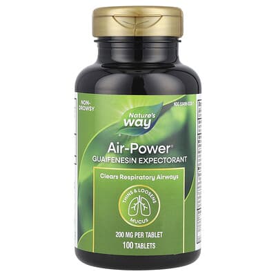 Nature's Way, Air-Power®, Guaifenesin Expectorant Recipe, 200 mg, 100 Tablets
