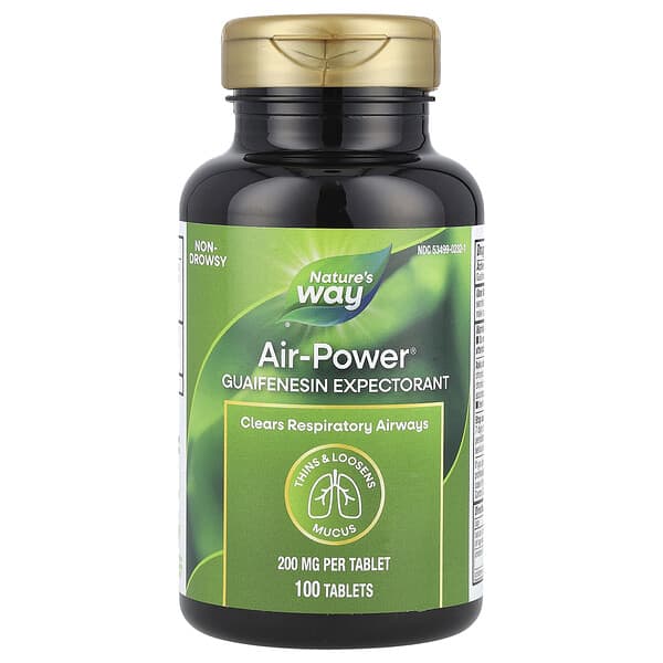 Nature's Way, Air-Power®, 구아이페네신 거담제, 200mg, 100정
