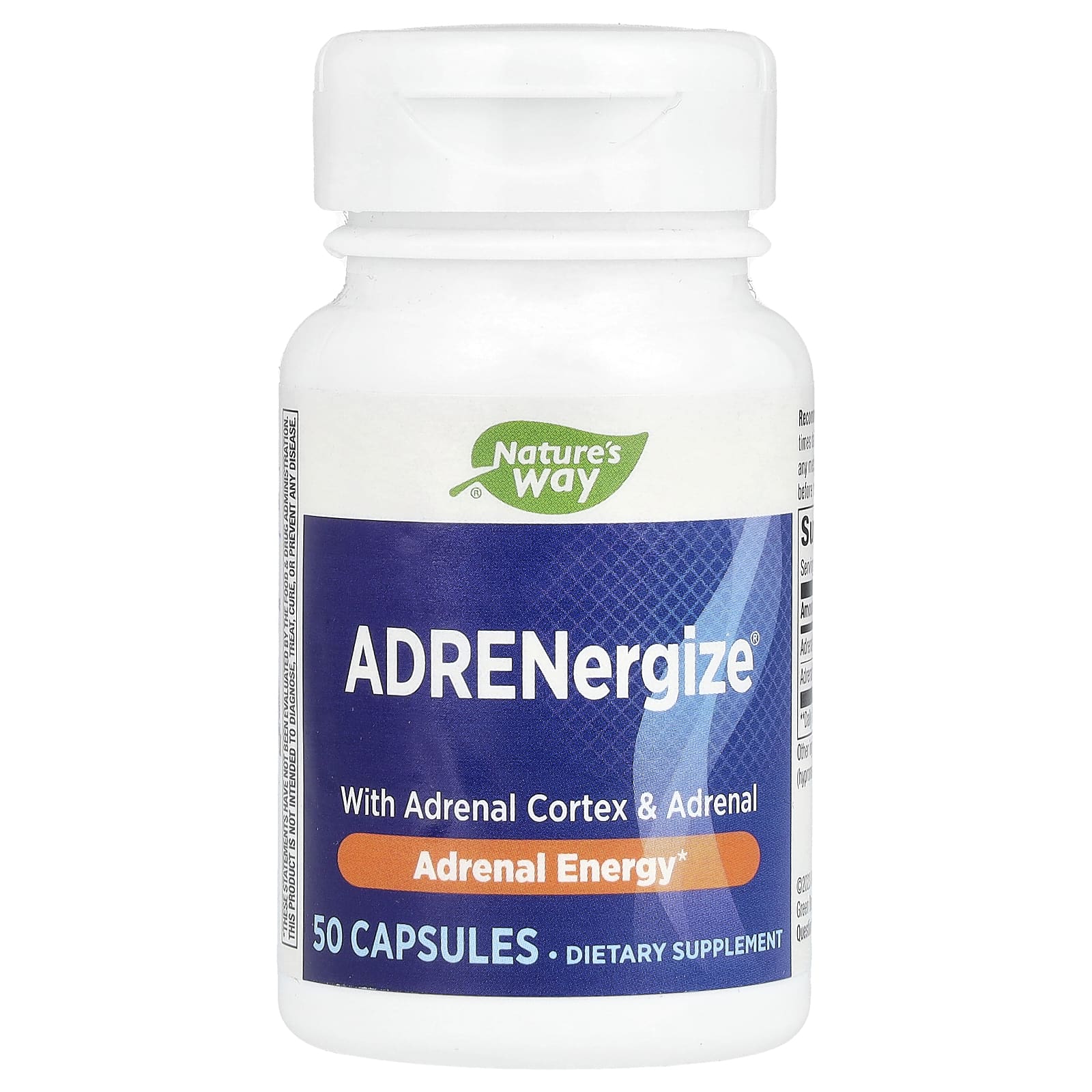 ADRENergize（アドレナジャイズ）、アドレナルエネルギー、カプセル50粒