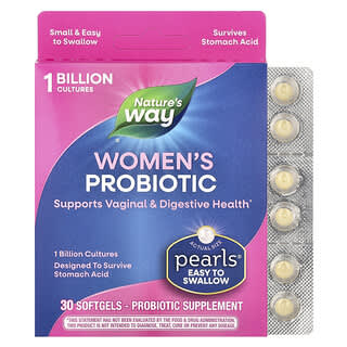 Nature's Way, Probiotic Pearls, Perlas probióticas para mujeres, 1000 millones de UFC, 30 cápsulas blandas