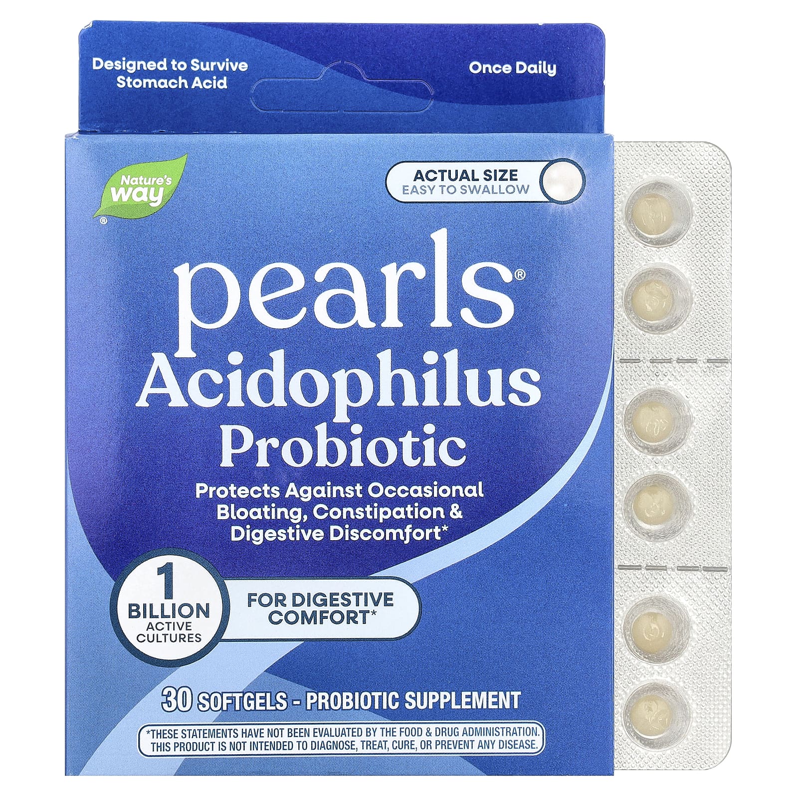 Nature's Way Acidophilus Probiotic Pearls – 30 capsules molles de Nature's Way