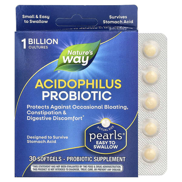 Nature's Way, Acidphilus Probiotic Pearls®, 10억CFU, 소프트젤 30정