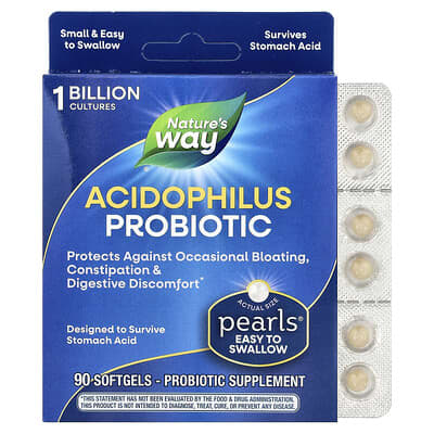 Nature's Way, Pearls®, Acidophilus Probiotic, 1 Billion CFU, 90 Softgels