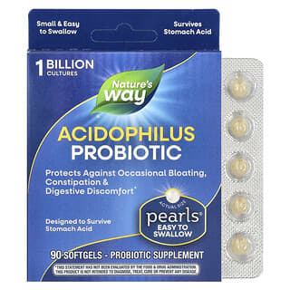 Nature's Way, Pérolas de Probióticos Acidophilus, 1 Bilhão de UFCs, 90 Cápsulas Softgel