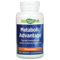 Nature's Way, Metabolic Advantage，生咖啡和绿茶甲状腺配方，代谢，180 粒胶囊