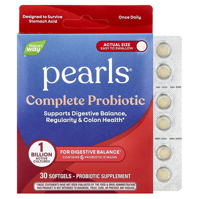 Nature's Way, Pearls®, Complete Probiotic, 1 Billion CFU, 30 Capsules