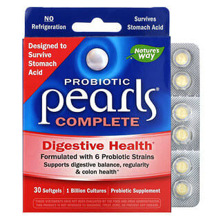 Nature's Way‏, Probiotic Pearls Complete, בריאות מערכת העיכול, 30 כמוסות רכות