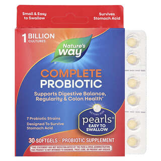 Nature's Way, Perles probiotiques complètes, 1 milliard d'UFC, 30 capsules à enveloppe molle