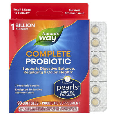 Nature's Way, Pearls®, Complete Probiotic, 1 Billion CFU, 90 Softgels
