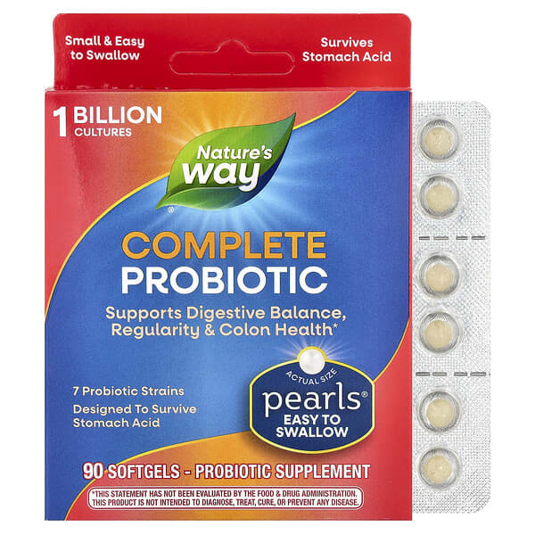 Nature's Way, Pearls®, Complete Probiotic, 1 Billion CFU, 90 Softgels — product photo 1