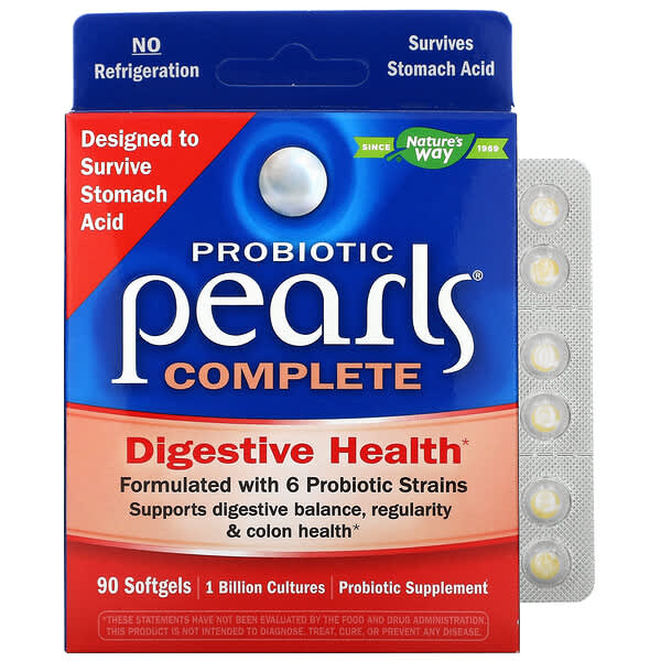 ناتشرز واي‏, Probiotic Pearls Complete‏، ، 90 كبسولة هلامية