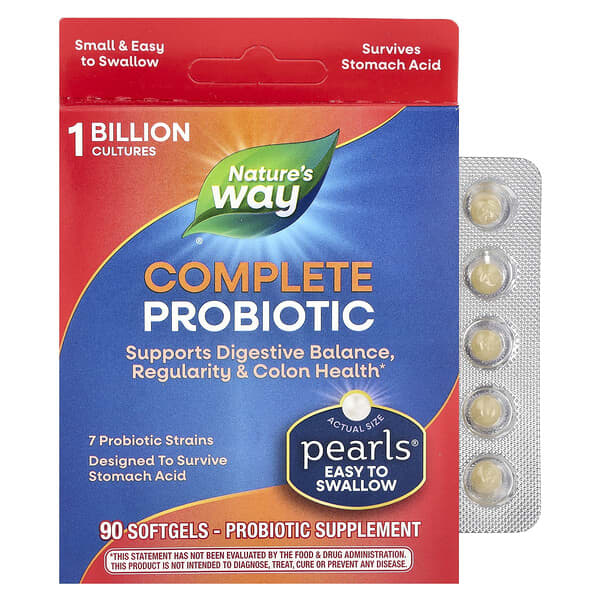 Nature's Way Pearls Complete Probiotic, 1 Billion CFU, 90 Softgels
