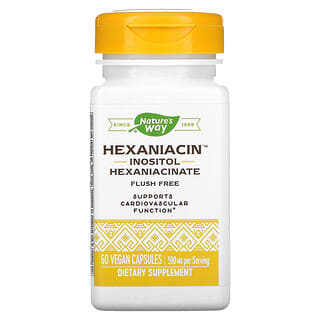 Nature's Way, Hexaniacina, 590 mg, 60 cápsulas veganas